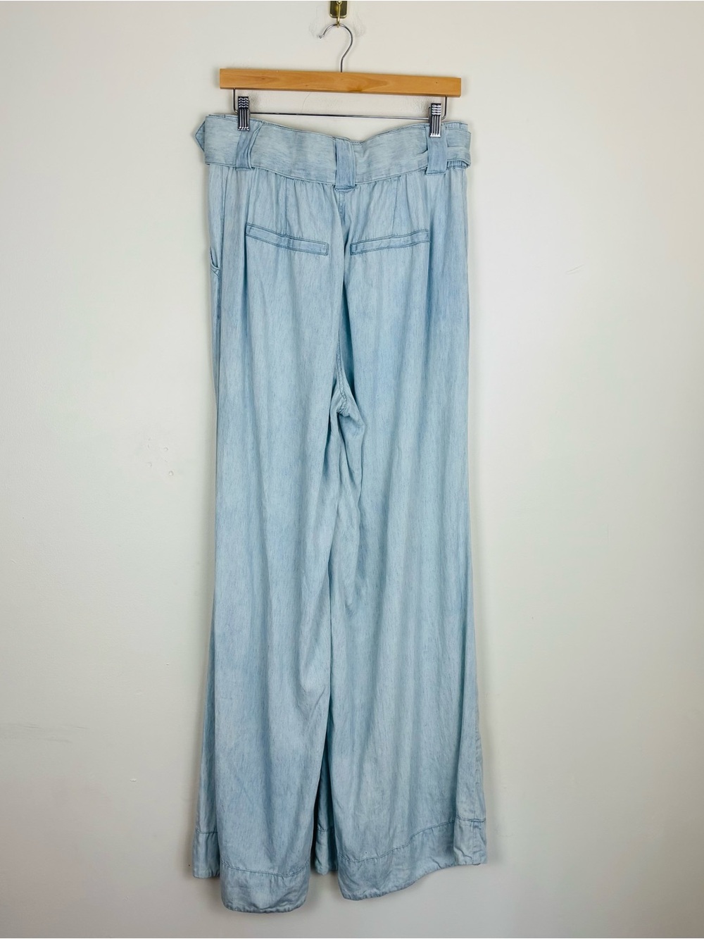 Show Me Your Mumu Rollins Chambray Wide Leg Belted Pants Resort Coastal 30 - Picture 5 of 7